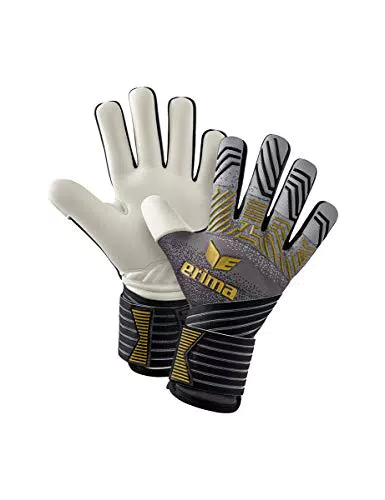 Erima Erwachsene Flex RD Match Torwarthandschuh, schwarz/grau/Gold