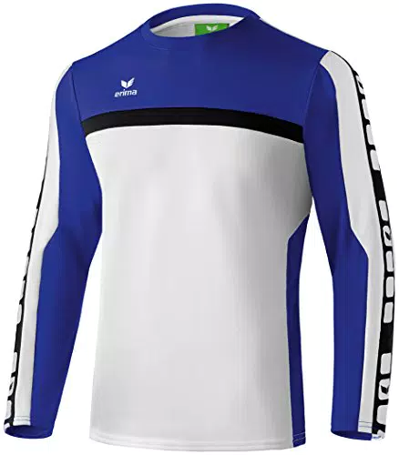 Erima Kinder Classic 5-C Trainings Sweatshirt, Weiß/Indigo Blau/Schwarz
