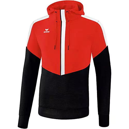 Erima Kinder Squad Kapuzensweat, rot/schwarz/weiß, 140