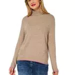 ESPRIT Damen A302113 Strickpullover, Buff Sand Melange
