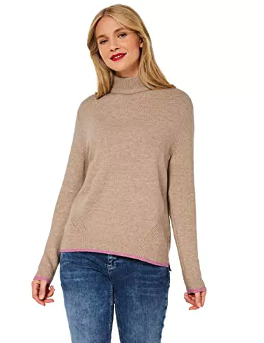 ESPRIT Damen A302113 Strickpullover, Buff Sand Melange