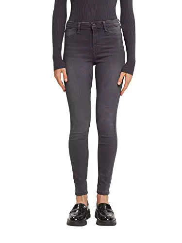 ESPRIT Damen Jeans Jeggings Skinny Fit, 921/Grey Dark Wash