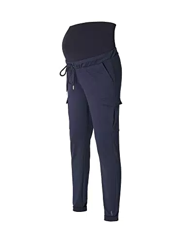 ESPRIT Damen Pants Knit Over The Belly Hose, Night Sky Blue-485