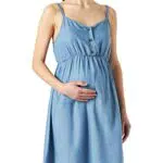 ESPRIT Maternity Damen Jurk geweven mouwloos Kleid, Medium Wash - 960