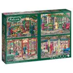Falcon 11329 Corner Shops-4x 1000 Teile Puzzlespiel