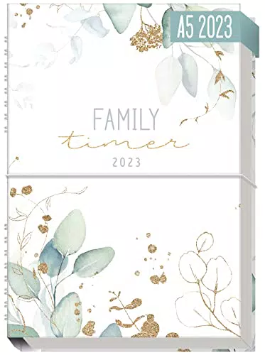 Family-Timer 2023 A5 Der Familien-Kalender! 12 Monate: Januar bis Dezember 23