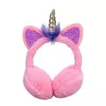 Fenical Ohrenschützer Mädchen Einhorn Plüsch Ohrenschützer Kopfbedeckungen niedlichen Cartoon Ohrenwärmer für Frauen Mädchen - pink