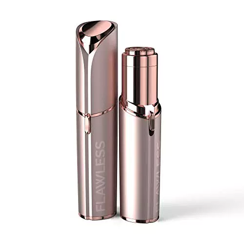 Finishing Touch Flawless Gesichtshaarentferner der neuen Generation. Schmerzfreie Haarentfernung für empfindliche Haut mit hypoallergen 18-karätigen vergoldeten Scherkopf - inkl. Batterie