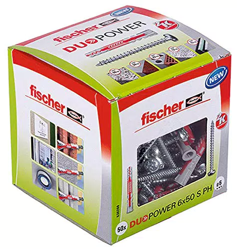 fischer DUOPOWER 6 x 50 S PH, Universaldübel mit Panheadschraube