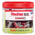 fischer DUOPOWER 8 x 40, handliche Runddose mit 80 Universaldübeln