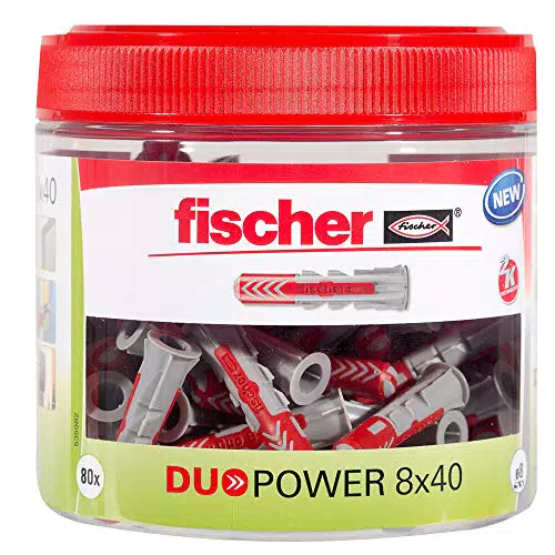 fischer DUOPOWER 8 x 40, handliche Runddose mit 80 Universaldübeln