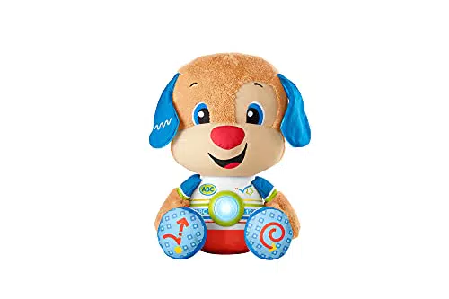 Fisher-Price HCJ15 - Lernspaß Riesen Hündchen, großes musikalisches Plüschtier mit Lerninhalten für Kleinkinder und Kinder