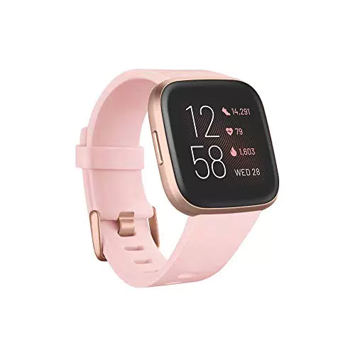 Fitbit Versa 2 Health & Fitness Smartwatch, Petal Pink - Copper Rose Aluminum