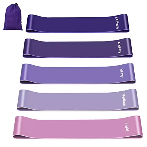 Fitnessbänder Fitnessband Theraband mit Übungsanleitung auf Deutsch & Tragebeutel Resistance Bands widerstandsbänder Gymnastikband Booty Band für Muskelaufbau Pilates Yoga