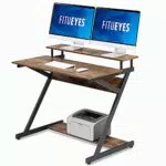 FITUEYES Z-Schreibtisch mit zweistufiger Tischplatte