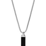 Fossil Herrenkette Dress Gilded Anhänger Onyx schwarz