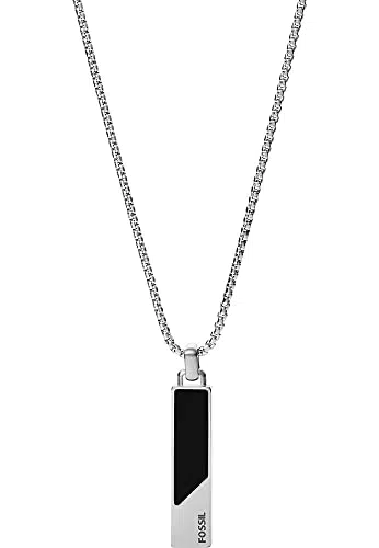 Fossil Herrenkette Dress Gilded Anhänger Onyx schwarz