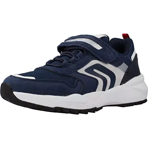 Geox J HEEVOK Boy Sneaker, Navy/White
