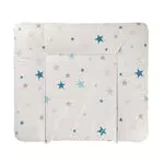 Geuther 5835 Wickelmulde Lena Passung: 85 x 75 cm Wickeltischunterlage geeignet für Wickelregal Clarissa & andere Wickeltische erhöhter Rand und Kopfschutz einfach abwaschbar Sterne Blau