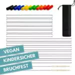 Gowa Origin Austria Glas Strohhalme 12 Stk. bruchfest #EINFÜHRUNG + Zubehör für Kinderschutz