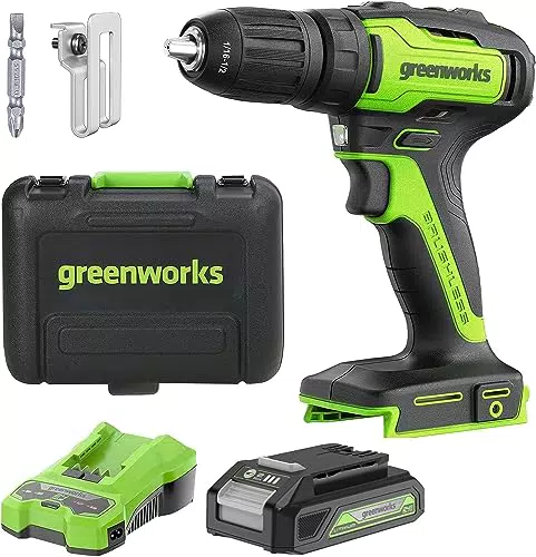 Greenworks 24 V Akku-Bohrschrauber, 35 Nm, Bürstenloser Motor