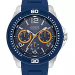 Guess Herren Analog Quarz Uhr mit Silikon Armband W0967G2