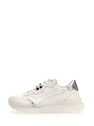 GUESS Herren MASSA CARRYOVER Sneaker, Weißsilber