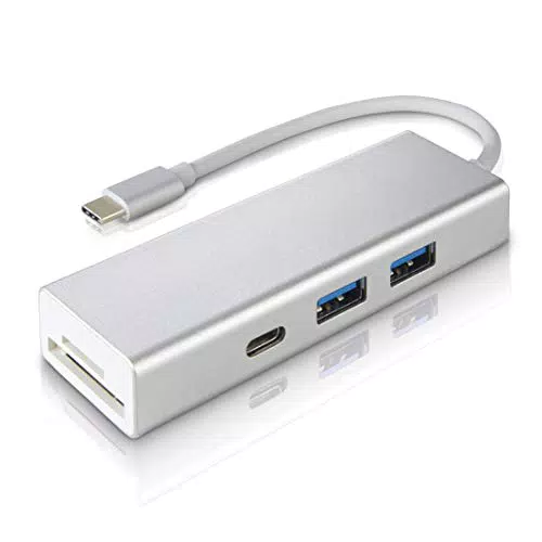 Hama USB 3.1 Type-C Hub, 3-fach, mit Kartenleser externer USB-Verteiler