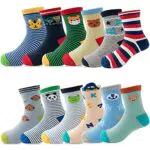 HBselect 12 Paar Socken Kinder Baby Jungen Mädchen Baumwolle elastische formstabile Kindersocken