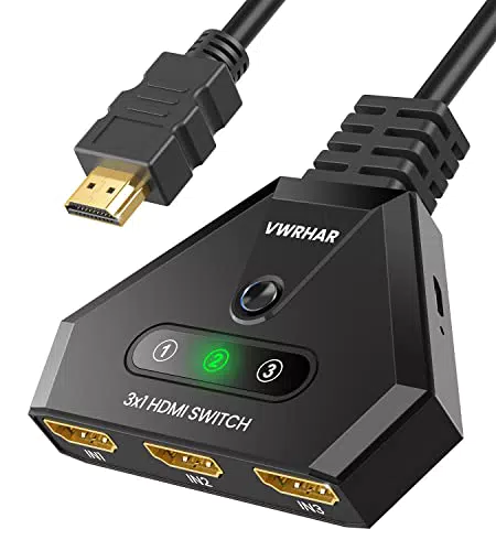 HDMI Verteiler HDMI Switch 4K, UHD HDR Automatische HDMI Splitter 3 in 1 Out
