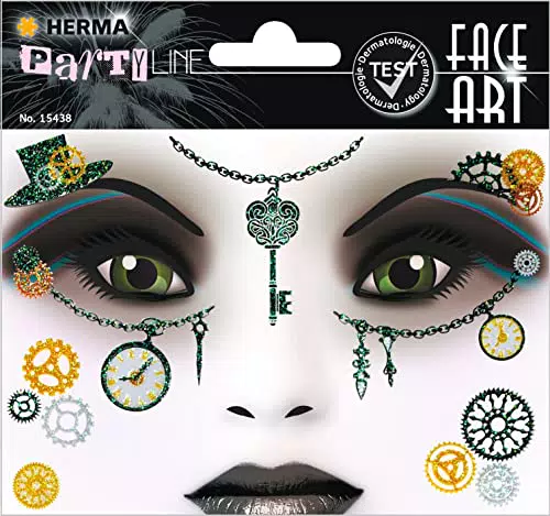 HERMA 15438 Face Art Sticker - Steampunk Amelia, dermatologisch getestet