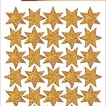 HERMA 3911 Weihnachtssticker, Gold Sterne 6-zackig selbstklebende Weihnachtsdeko
