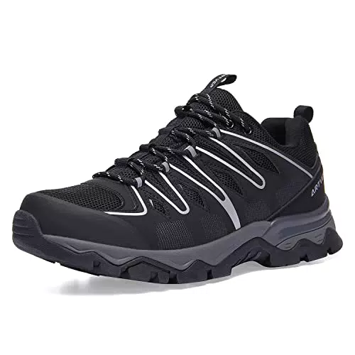 Herren Wanderschuhe wasserdichte Damen Trekking Schuhe Atmungsaktive Arbeits Outdoorschuhe Jungle Berg Kletterschuhe Wanderhalbschuhe Schwarz
