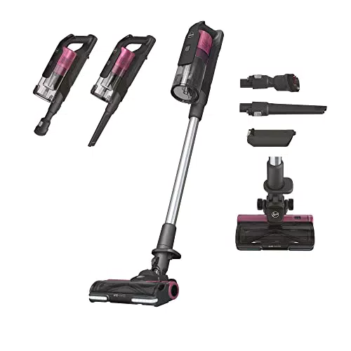 Hoover HF9 Akku-Staubsauger beutellos 60 Min. Laufzeit mit 2 Akkus leistungsstarker Akkusauger kabellos Anti-Twist Düse mit LED-Licht für alle Bodenarten