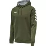 hummel hmlGO Cotton Kapuzenpullover Herren dunkelgrün/weiß