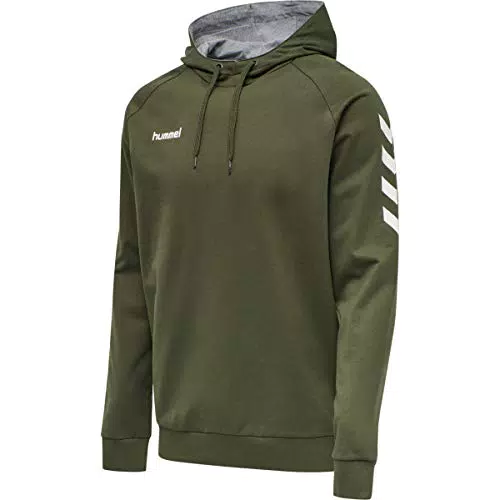 hummel hmlGO Cotton Kapuzenpullover Herren dunkelgrün/weiß