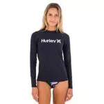 Hurley Damen OAO Solid Mock Neck Ls Rashguard Rash Guard Shirt