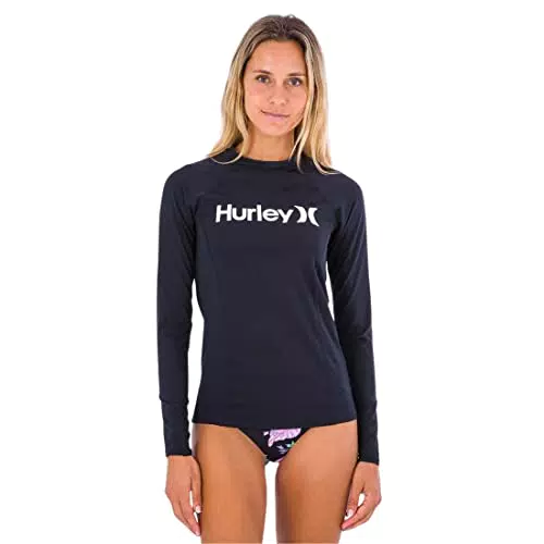 Hurley Damen OAO Solid Mock Neck Ls Rashguard Rash Guard Shirt