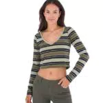 Hurley Damen Sophie Fitte Tee T-Shirt, Verschiedene Streifen