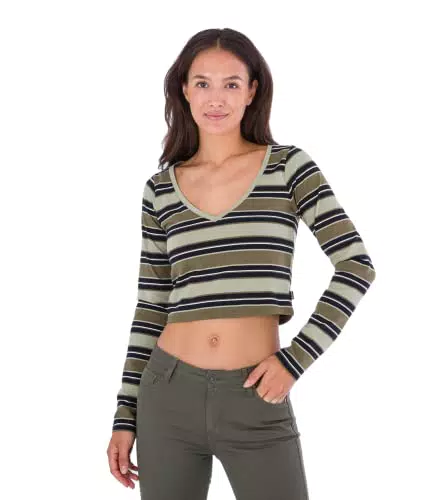Hurley Damen Sophie Fitte Tee T-Shirt, Verschiedene Streifen
