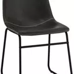 Ibbe Design 2er Set Grau Kunstleder Esszimmerstühle Vintage Lounge Industrial Küchenstühle Abel