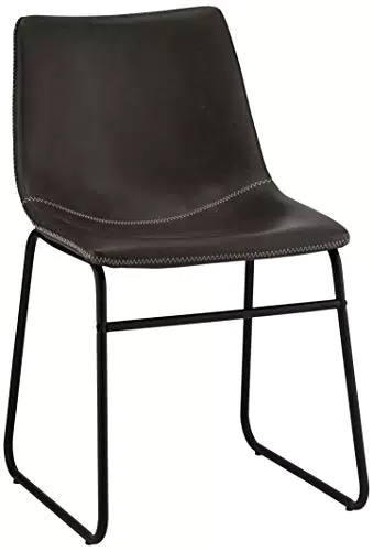 Ibbe Design 2er Set Grau Kunstleder Esszimmerstühle Vintage Lounge Industrial Küchenstühle Abel