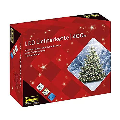 Idena 31123 - LED Lichterkette mit 400 LEDs in Warmweiß