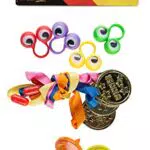Idena 40439 - Partyspaß Set mit 12 Artikel, 4 Kreisel