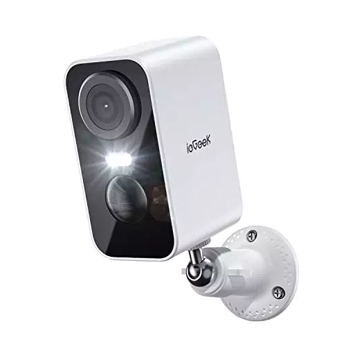 ieGeek 2K Überwachungskamera Aussen Akku Kabellose Überwachungskamera außen/innen mit farbige 10m Nachtsicht，PIR-Bewegungserkennung，Lange Zeit Standby，Cloud/SD Storage，IP65，2-Wege Audio，
