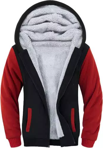 igeekwell Herren Fleece Full Zip Up Hoodie, Atmungsaktive Kapuzenpullover Kapuzenjacke Sweatjacke für Männer