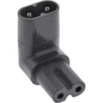 InLine Netzadapter IEC 60320 C8 / C7, Oben/unten gewinkelt 2pol