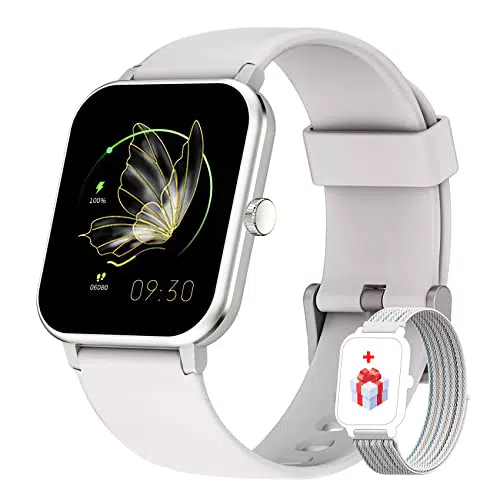 IOWODO Smartwatch Damen Herren 1, 69'' Uhren IP68 Wasserdicht Fitnessuhr Tracker mit Pulsschlag SpO2 Schrittzähler Temperatur Schlafmonitor 25 Trainingsmodi Smart Watch für Android iOS