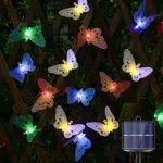 iShabao Solar Lichterkette Aussen mit 20 Schmetterlingen Bunt