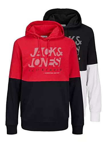 JACK & JONES Herren Hoodie Kapuzenpullover JJMARCO 2er Pack - Regular Fit
